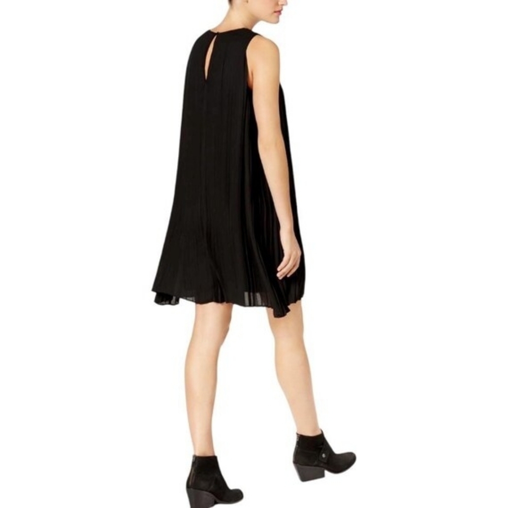 Eileen Fisher Accordian Pleated Sleeveless Shift Dress, Black, Size XS - Picture 7 of 12